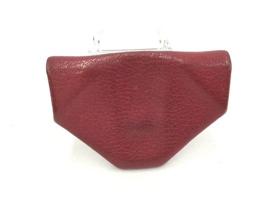 HERMES Levain Quatre Coin Case Leather Red Coin Case