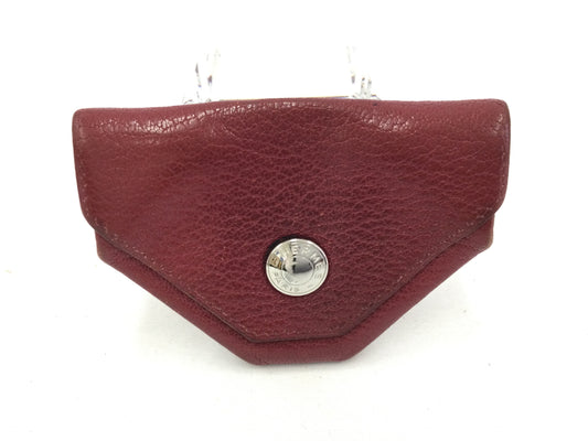 HERMES Levain Quatre Coin Case Leather Red Coin Case