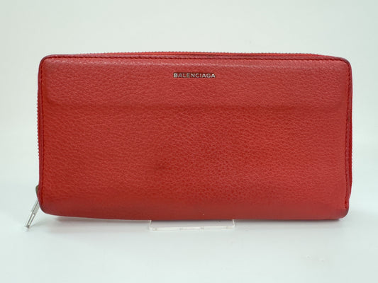 BALENCIAGA Leather Round Long Wallet