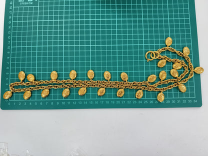 CHANEL Logo Medal Gold Necklace, Engraved, Total Length: Approximately 89cm, Box Included