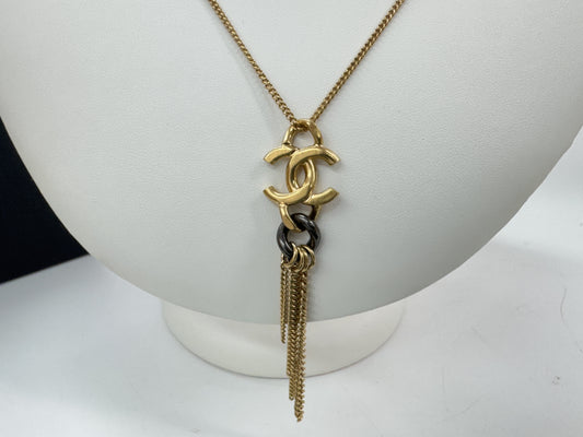CHANEL CC Logo Gold Necklace B21P Total Length Approximately 60cm Boxed Necklace