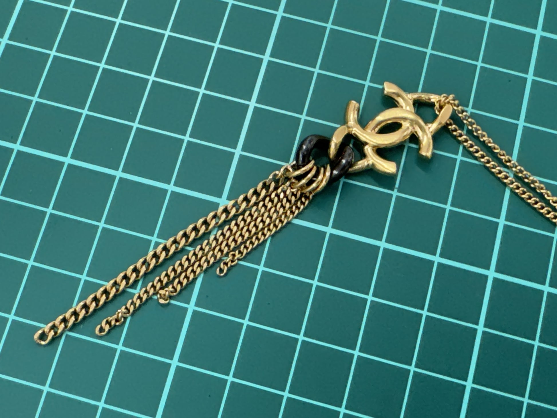 CHANEL CC Logo Gold Necklace B21P Total Length Approximately 60cm Boxed Necklace