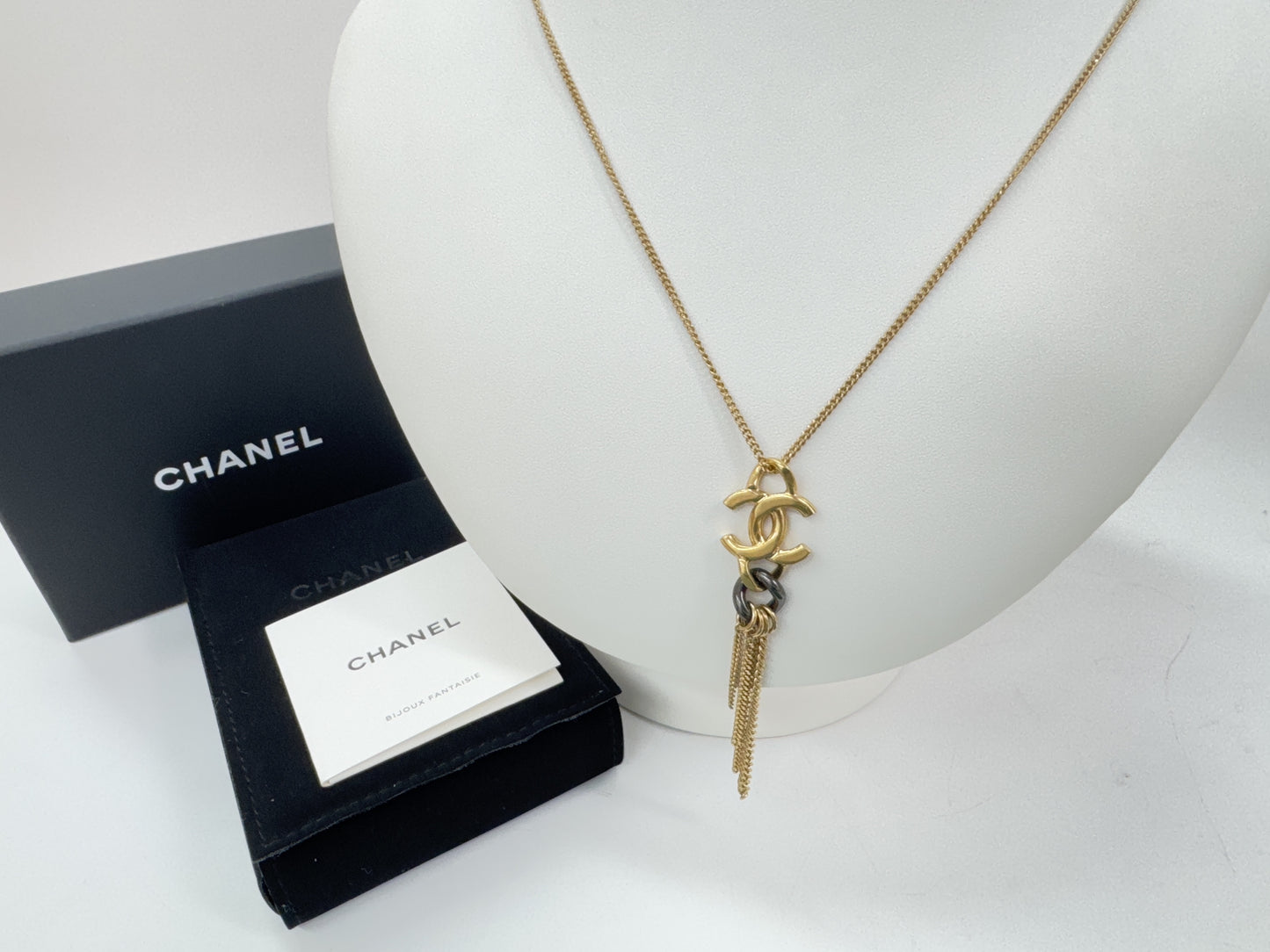 CHANEL CC Logo Gold Necklace B21P Total Length Approximately 60cm Boxed Necklace