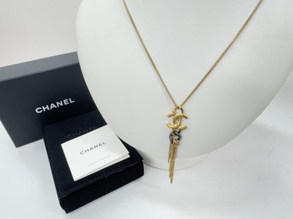 CHANEL CC Logo Gold Necklace B21P Total Length Approximately 60cm Boxed Necklace