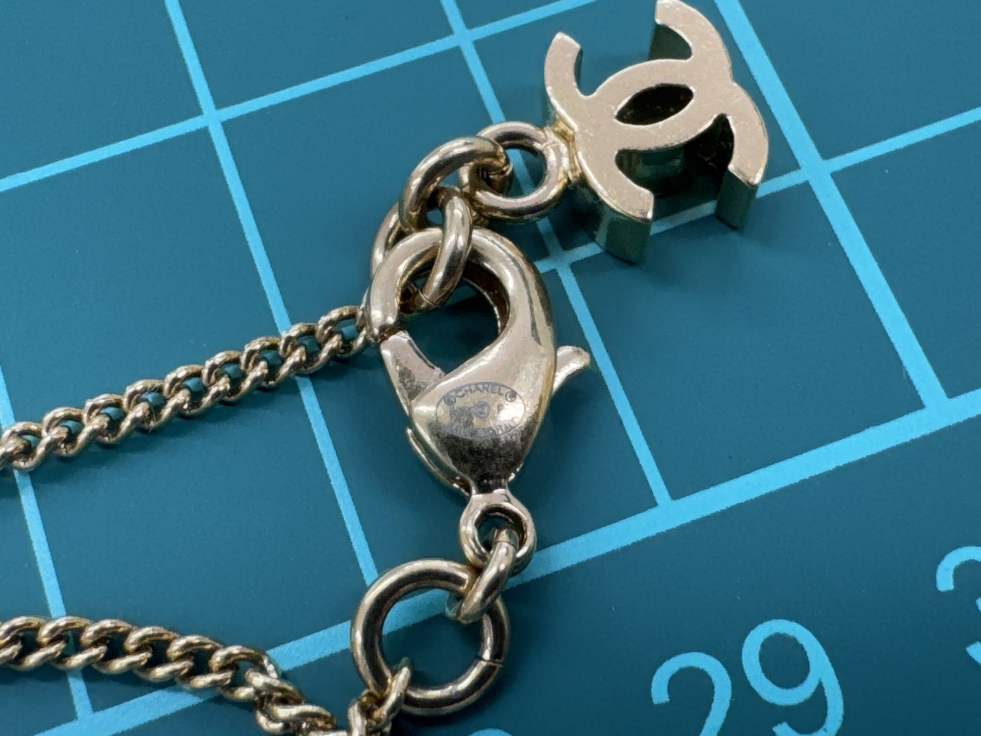 CHANEL CC Logo Gold Necklace B21P Total Length Approximately 60cm Boxed Necklace