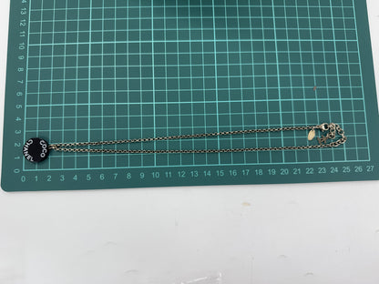 CHANEL COCO Logo Pla Silver Necklace 07P with Comments and Box
