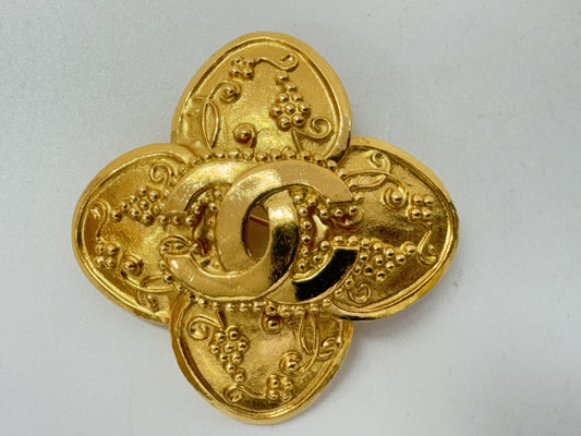 CHANEL Coco Mark Gold Brooch with Comments 96A Brooch