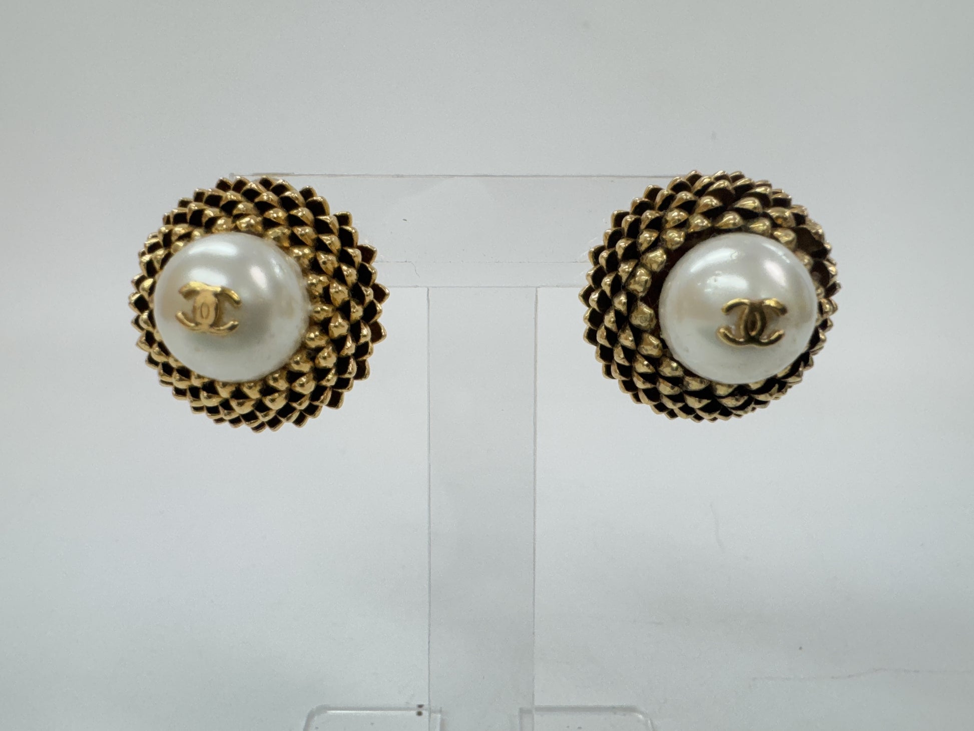 CHANEL Coco Mark Pearl Earrings with Rice 96P/95A Earrings