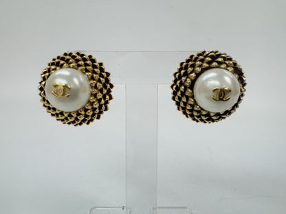 CHANEL Coco Mark Pearl Earrings with Rice 96P/95A Earrings