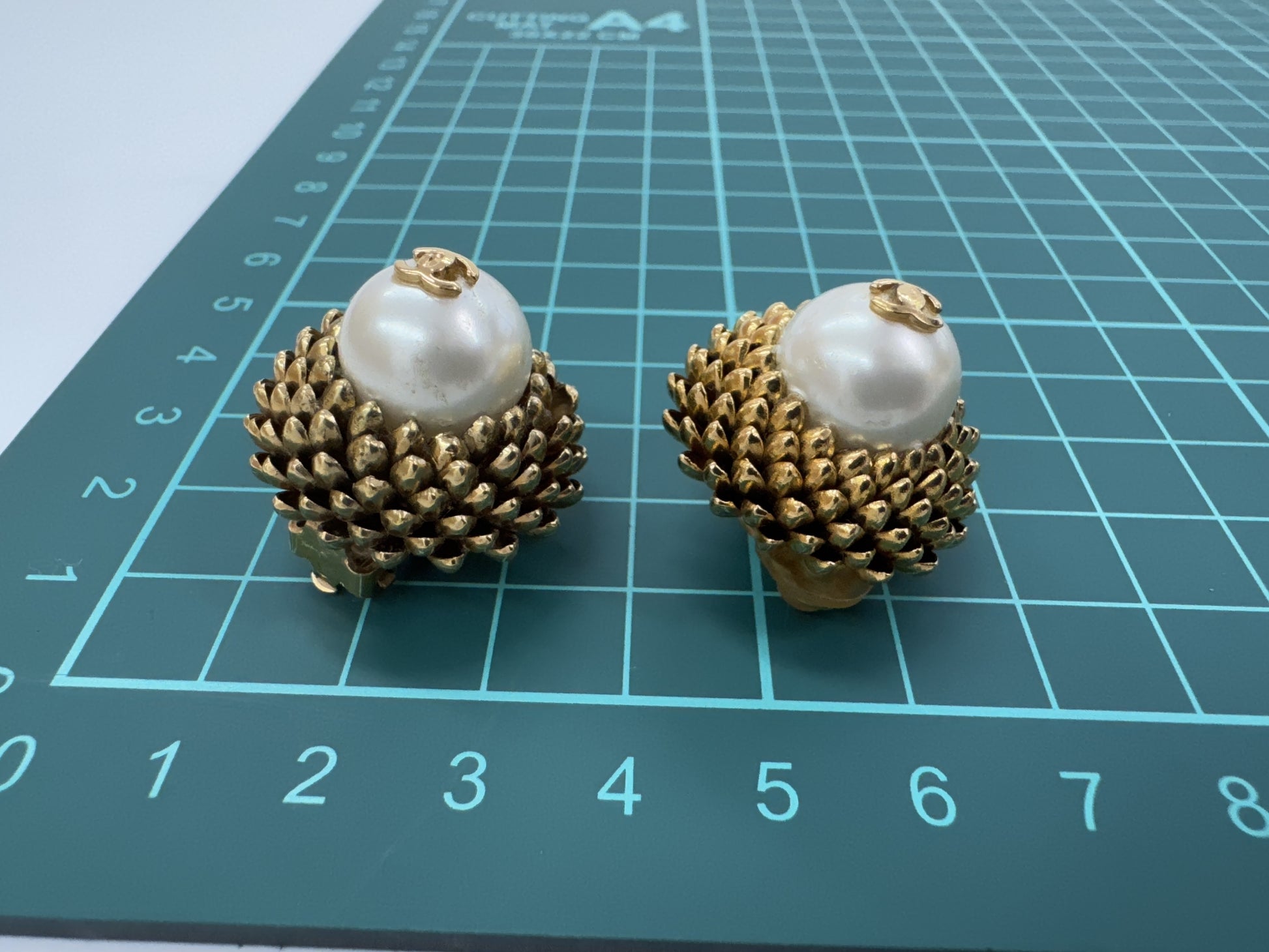 CHANEL Coco Mark Pearl Earrings with Rice 96P/95A Earrings