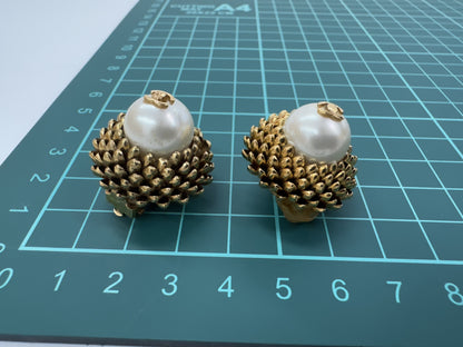 CHANEL Coco Mark Pearl Earrings with Rice 96P/95A Earrings