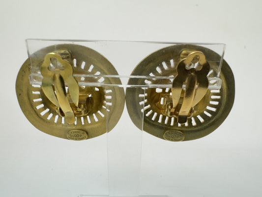 CHANEL Straw Hat Earrings with Comments 94P Earrings