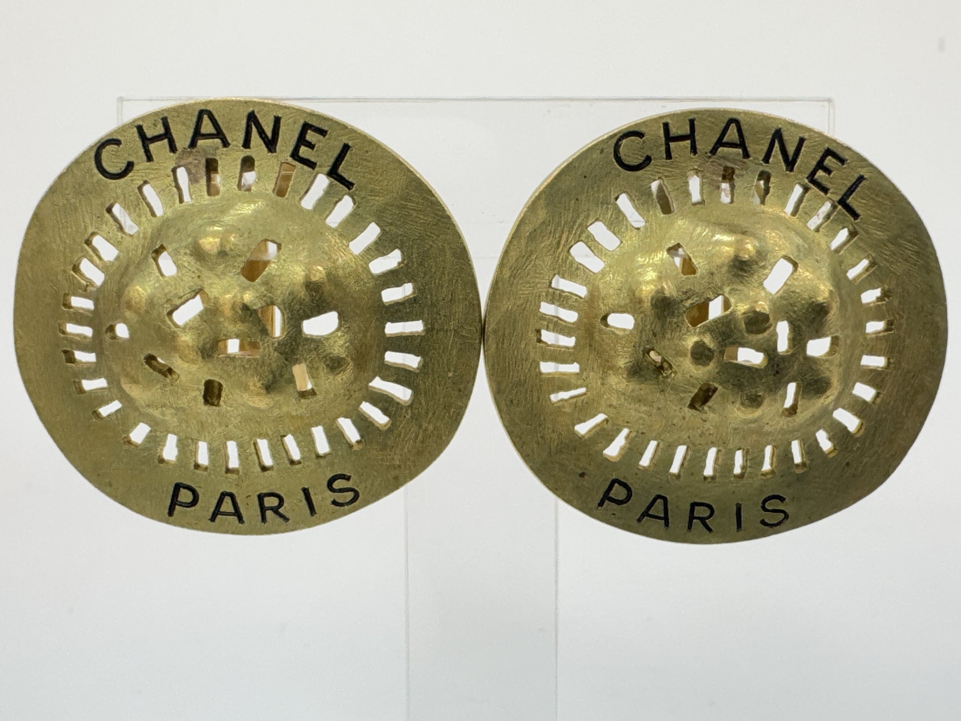 CHANEL Straw Hat Earrings with Comments 94P Earrings