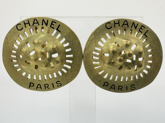 CHANEL Straw Hat Earrings with Comments 94P Earrings