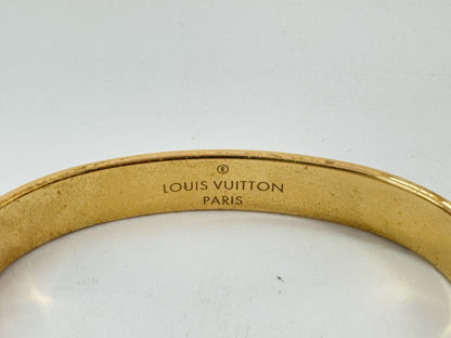 LOUIS VUITTON Rigid Bracelet Nanogram Strass S00 Gold LE1210 #S Bracelet/Bangle