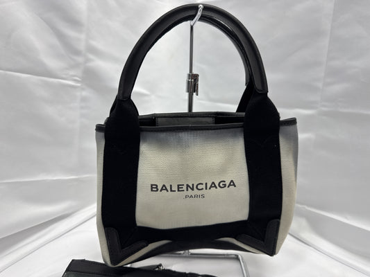 BALENCIAGA Navy Cabas XS 2-Way Tote Bag with Pouch