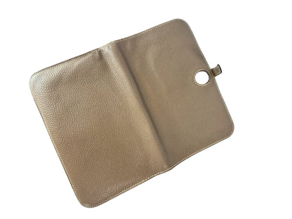 HERMES HERMES Dogon GM Long Wallet Etoupe □K Silver Wallet