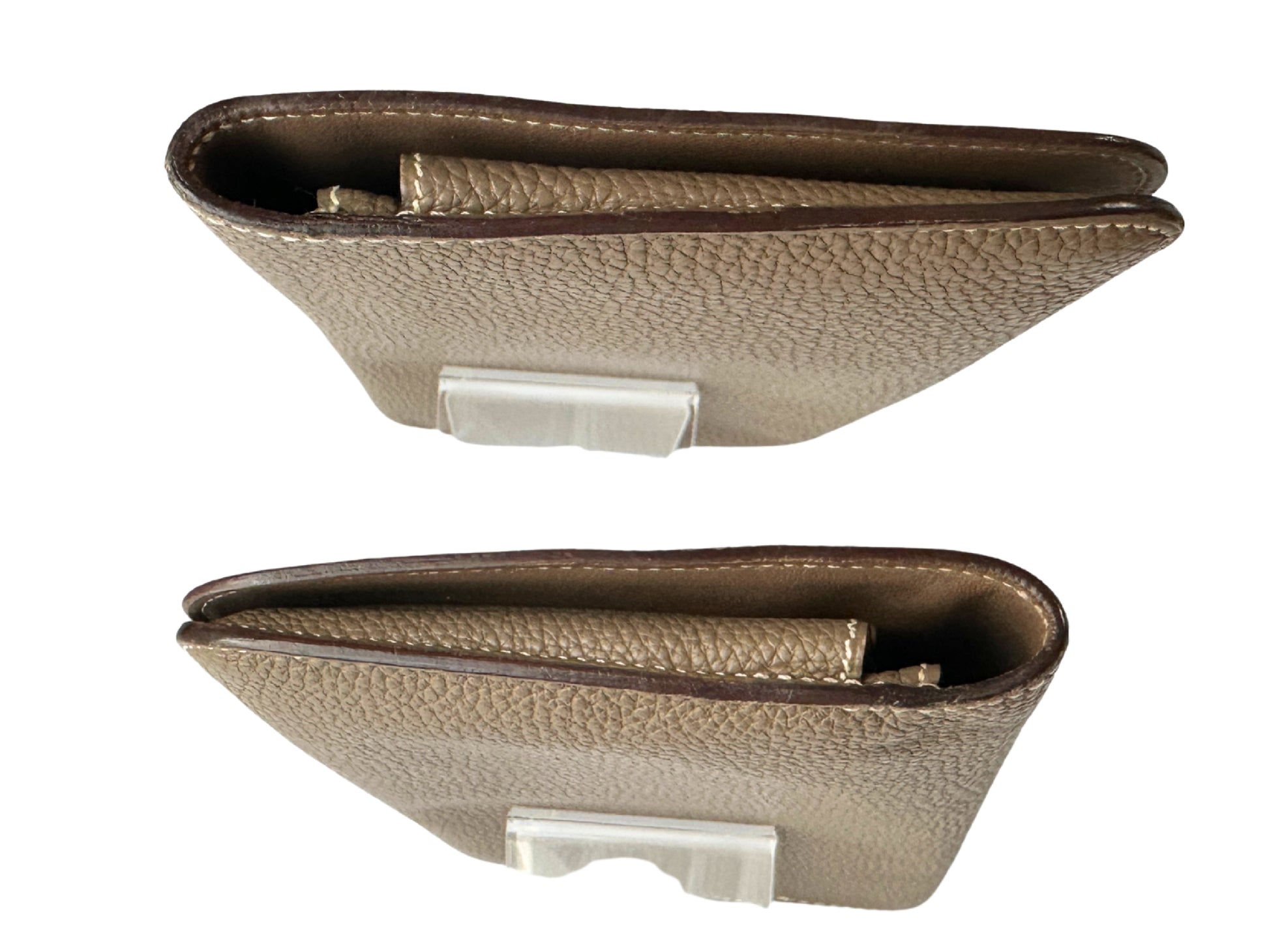 HERMES HERMES Dogon GM Long Wallet Etoupe □K Silver Wallet