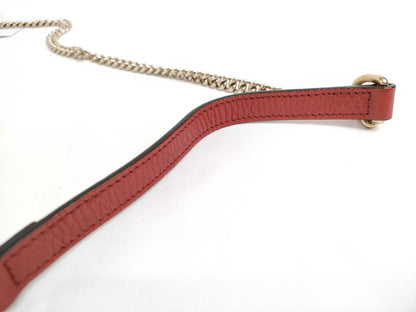 GUCCI GUCCI Interlocking G Leather Chain Shoulder Bag Red 510304 Shoulder Bag