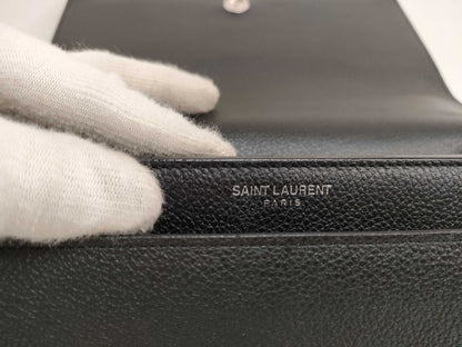 SAINT LAURENT YSL Leather Chain Shoulder Bag Black Shoulder Bag