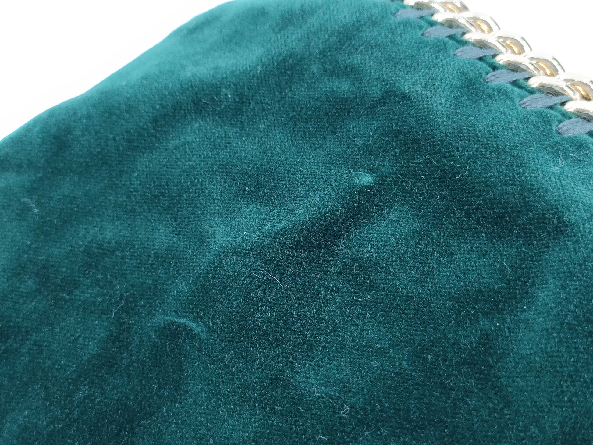 Stella McCartney Velour Chain Shoulder Bag Green
