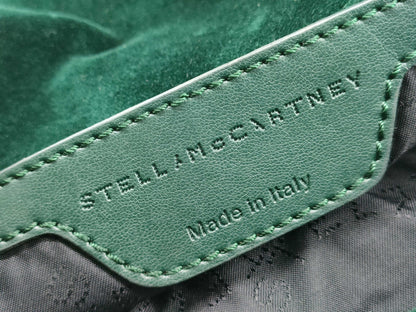 Stella McCartney Velour Chain Shoulder Bag Green