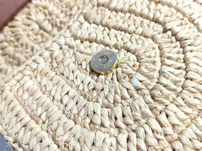 SAINT LAURENT Unused Mini Raffia Shoulder Bag