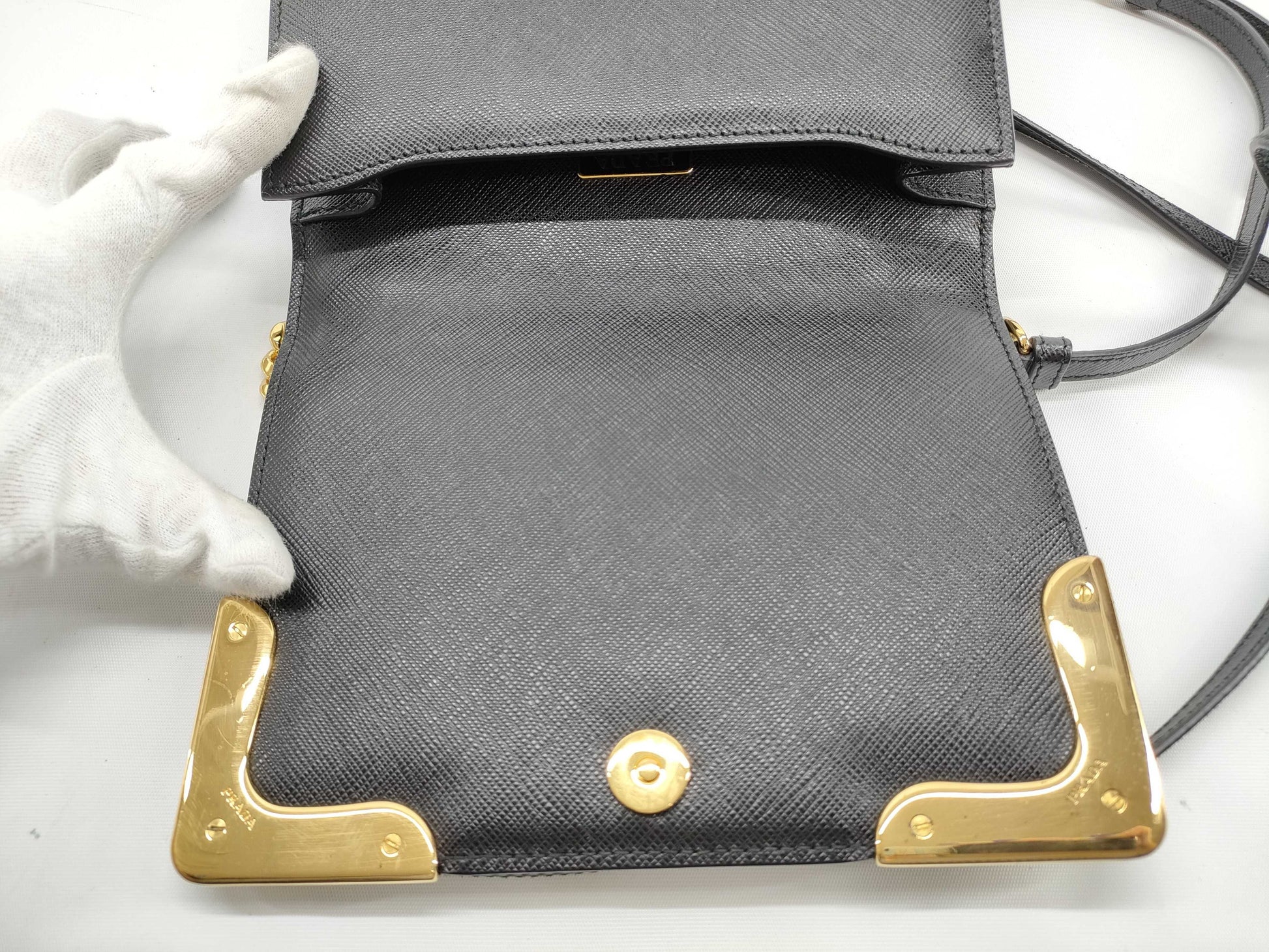 PRADA Saffiano Chain Shoulder Bag
