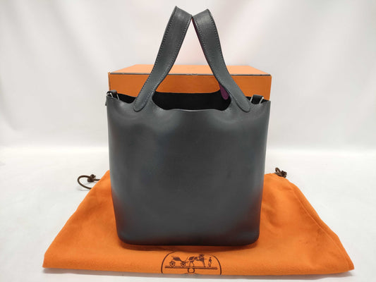 HERMES Picotin Handbag with Stamped Silver Hardware