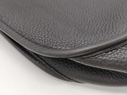 HERMES Evelyn □C Stamp Black Silver Hardware Shoulder Bag