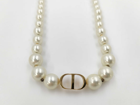 Dior CD GP x Faux Pearl Necklace