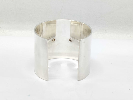 HERMES HERMES Medor Stud Wide Bangle Silver 180g Bracelet/Bangle