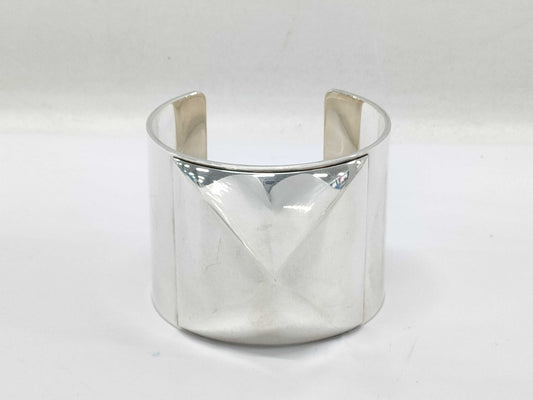 HERMES HERMES Medor Stud Wide Bangle Silver 180g Bracelet/Bangle