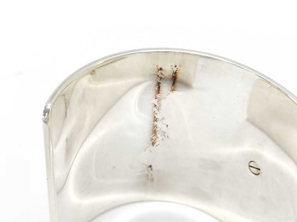 HERMES HERMES Medor Stud Wide Bangle Silver 180g Bracelet/Bangle