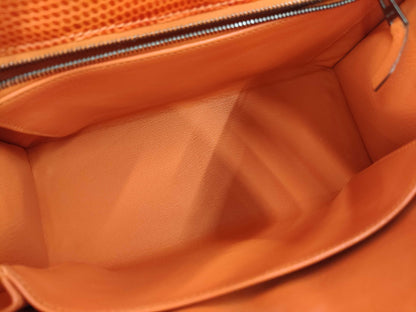 HERMES Kelly 25 Lizard 2-Way Bag Orange □I Handbag