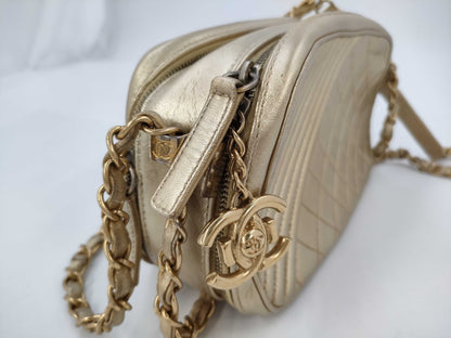 CHANEL Matte Lace Shoulder Bag