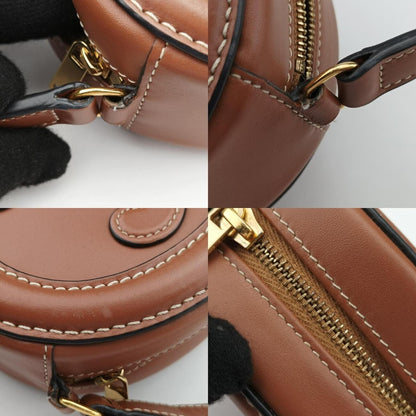 CELINE Oval Purse Cuir Triomphe Brown Leather F-9P-2222 Shoulder Bag