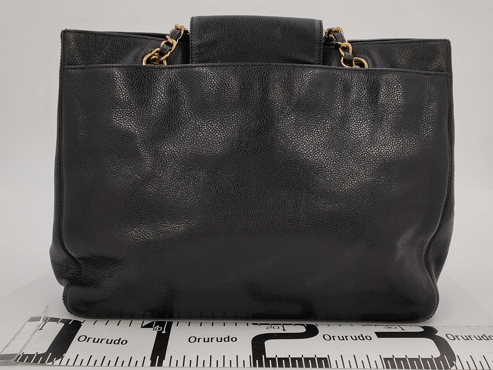 CHANEL CHANEL Supermodel Caviar Skin Chain Tote Bag with Seal and Card, No. 4, Turn Lock