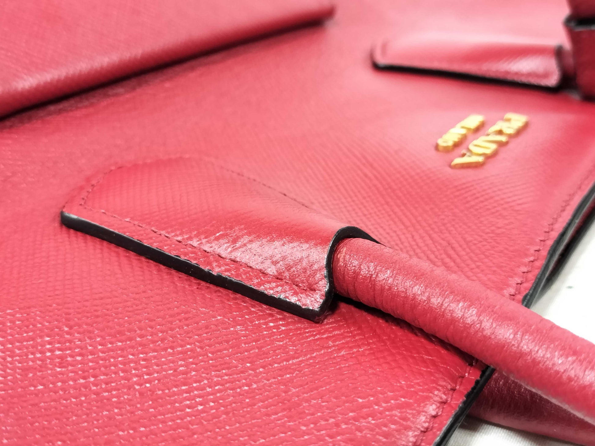 PRADA PRADA Leather Tote Bag Red Tote Bag