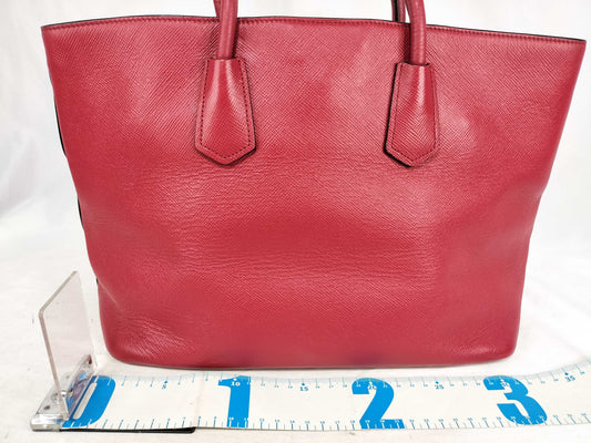 PRADA PRADA Leather Tote Bag Red Tote Bag