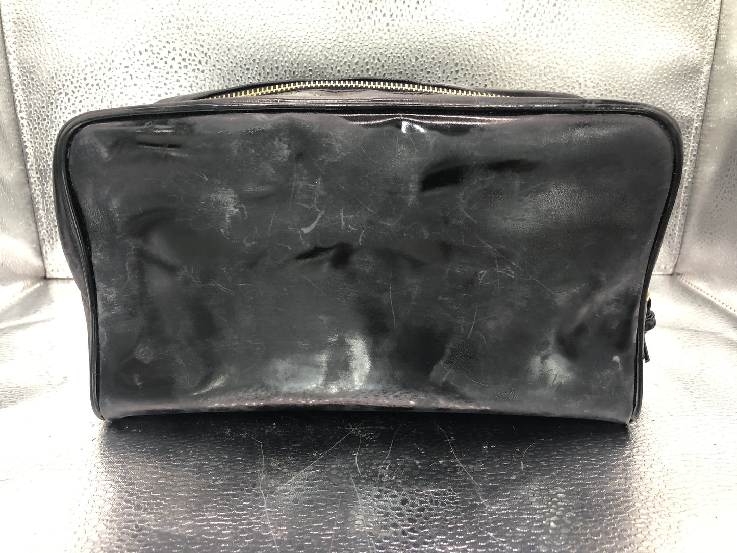 CHANEL Coco Mark Pouch with Serial Seal 3628483 Patent Leather Black Pouch