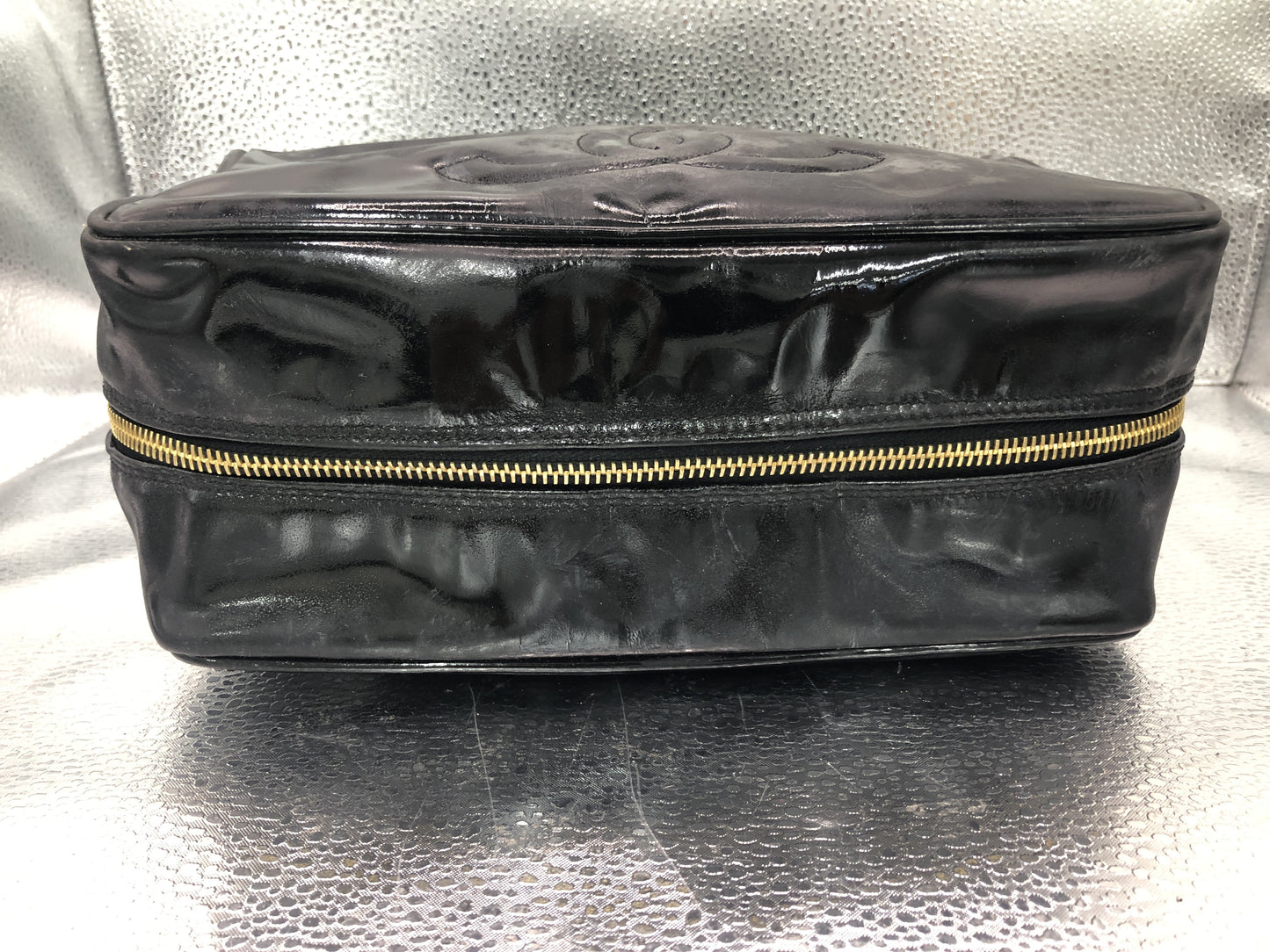 CHANEL Coco Mark Pouch with Serial Seal 3628483 Patent Leather Black Pouch