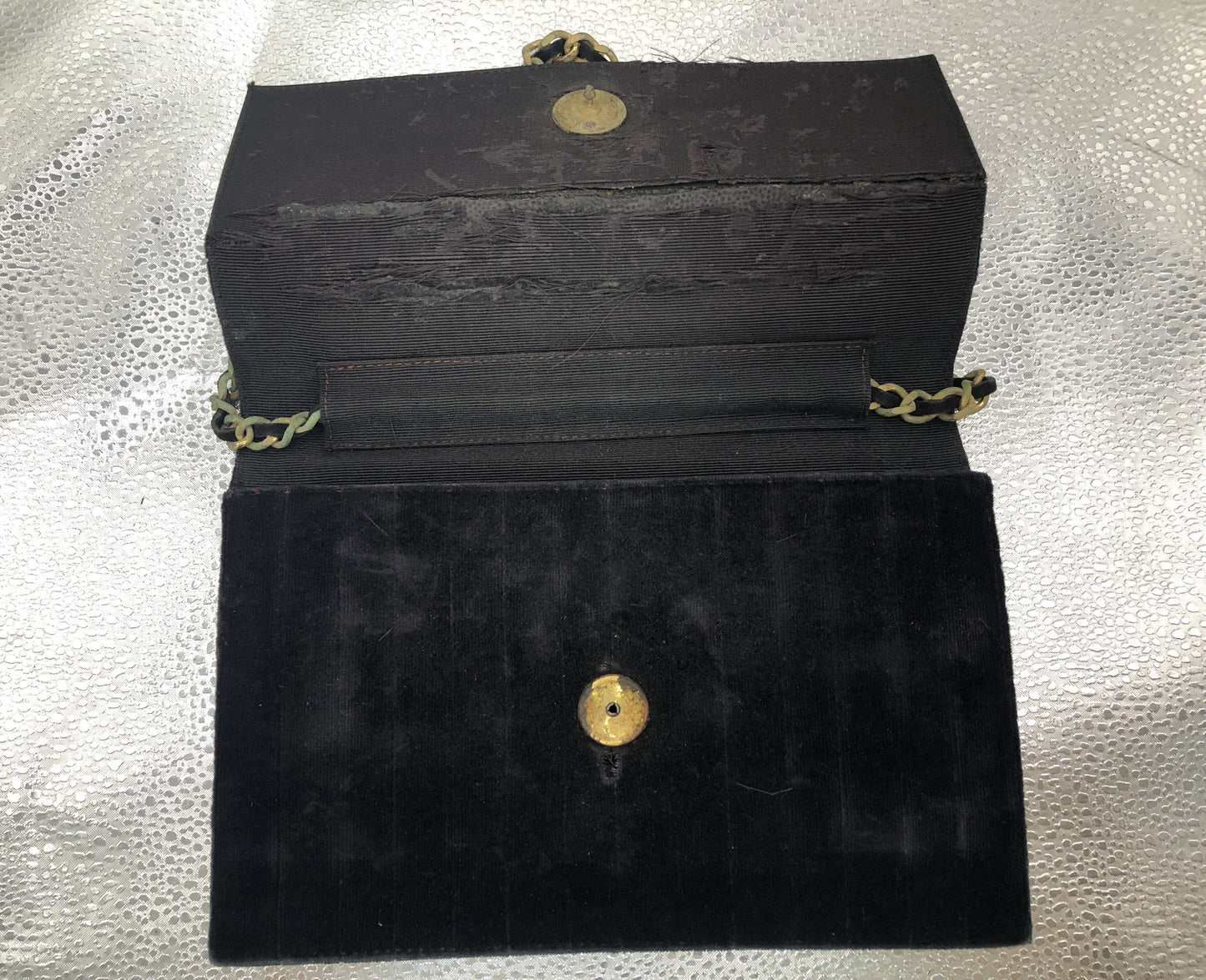 CHANEL Mademoiselle Chain Shoulder Bag with Dust Bag, Black Velvet