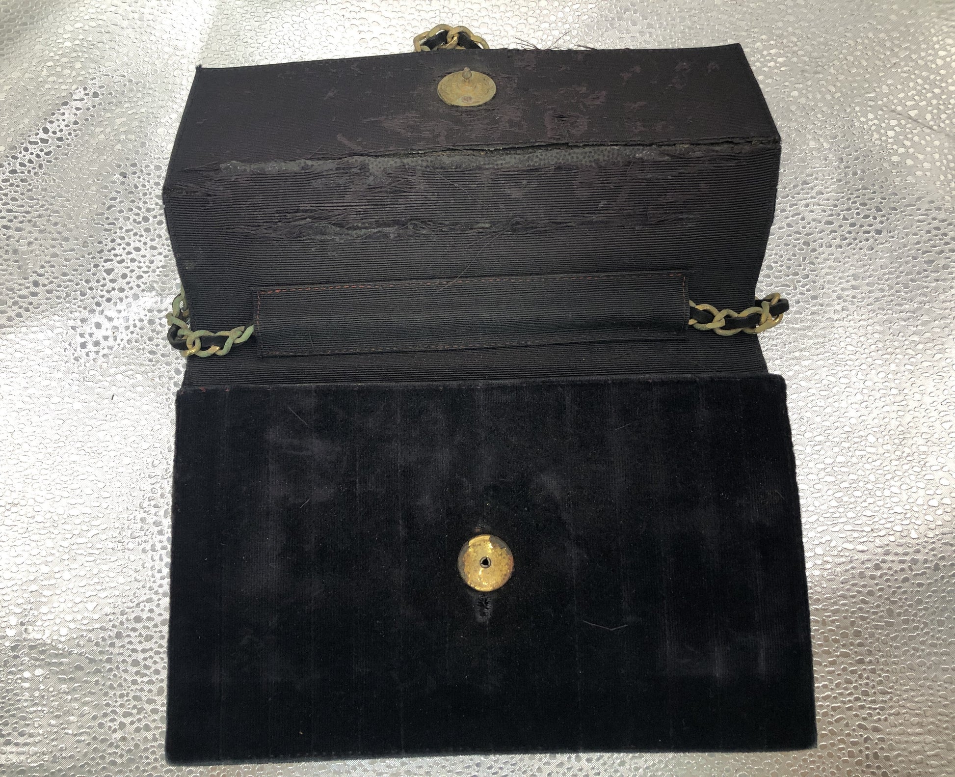CHANEL Mademoiselle Chain Shoulder Bag with Dust Bag, Black Velvet