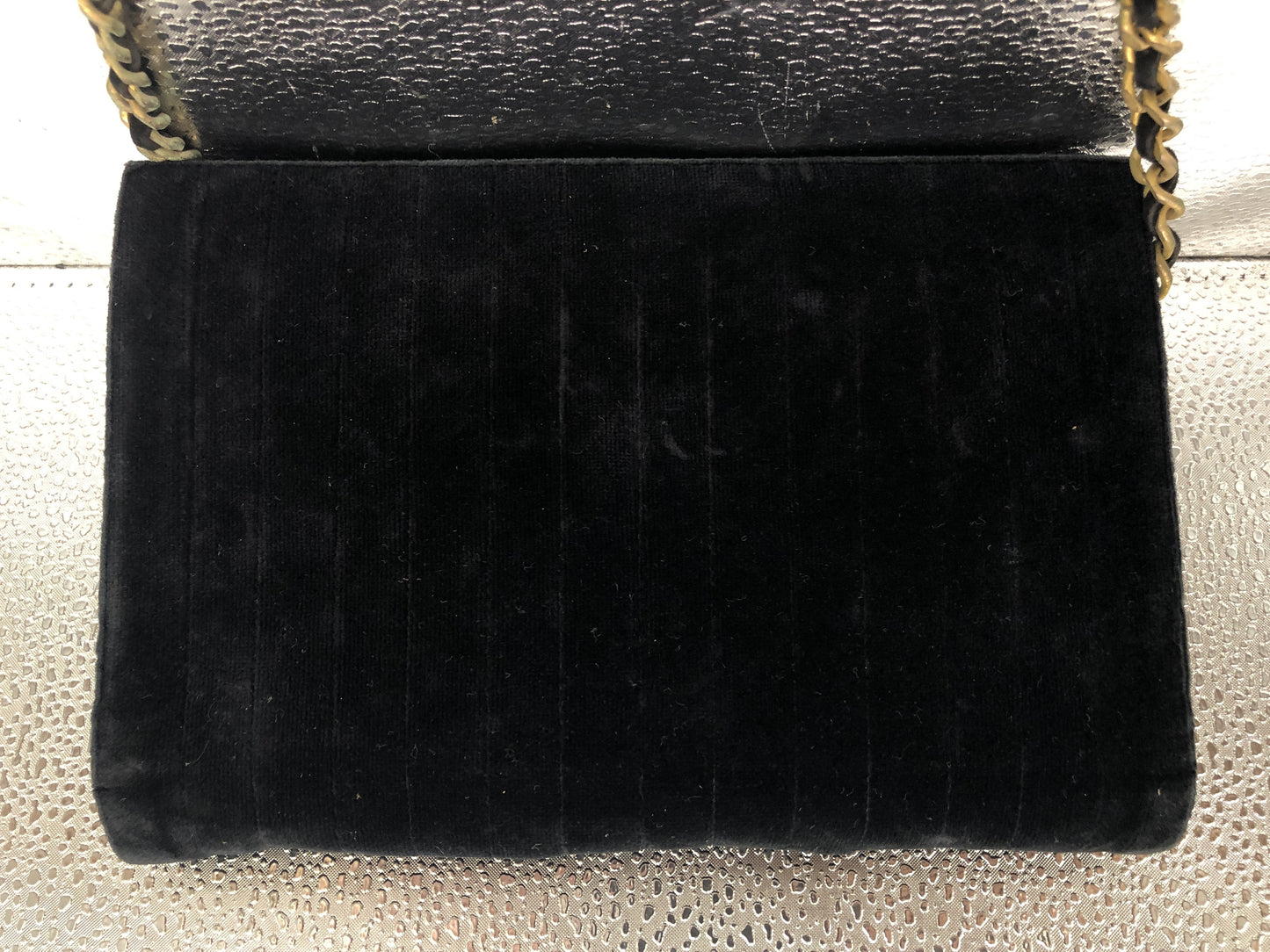 CHANEL Mademoiselle Chain Shoulder Bag with Dust Bag, Black Velvet