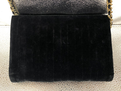 CHANEL Mademoiselle Chain Shoulder Bag with Dust Bag, Black Velvet