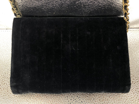 CHANEL Mademoiselle Chain Shoulder Bag with Dust Bag, Black Velvet