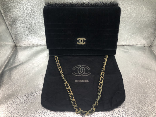 CHANEL Mademoiselle Chain Shoulder Bag with Dust Bag, Black Velvet
