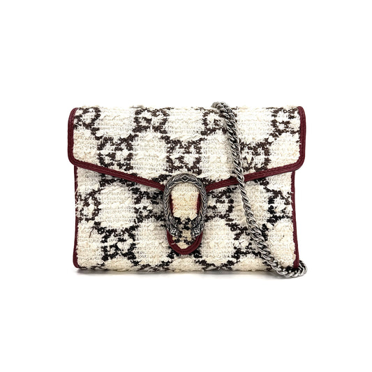 GUCCI Dionysus Tweed Shoulder Bag 401231 White Shoulder Bag