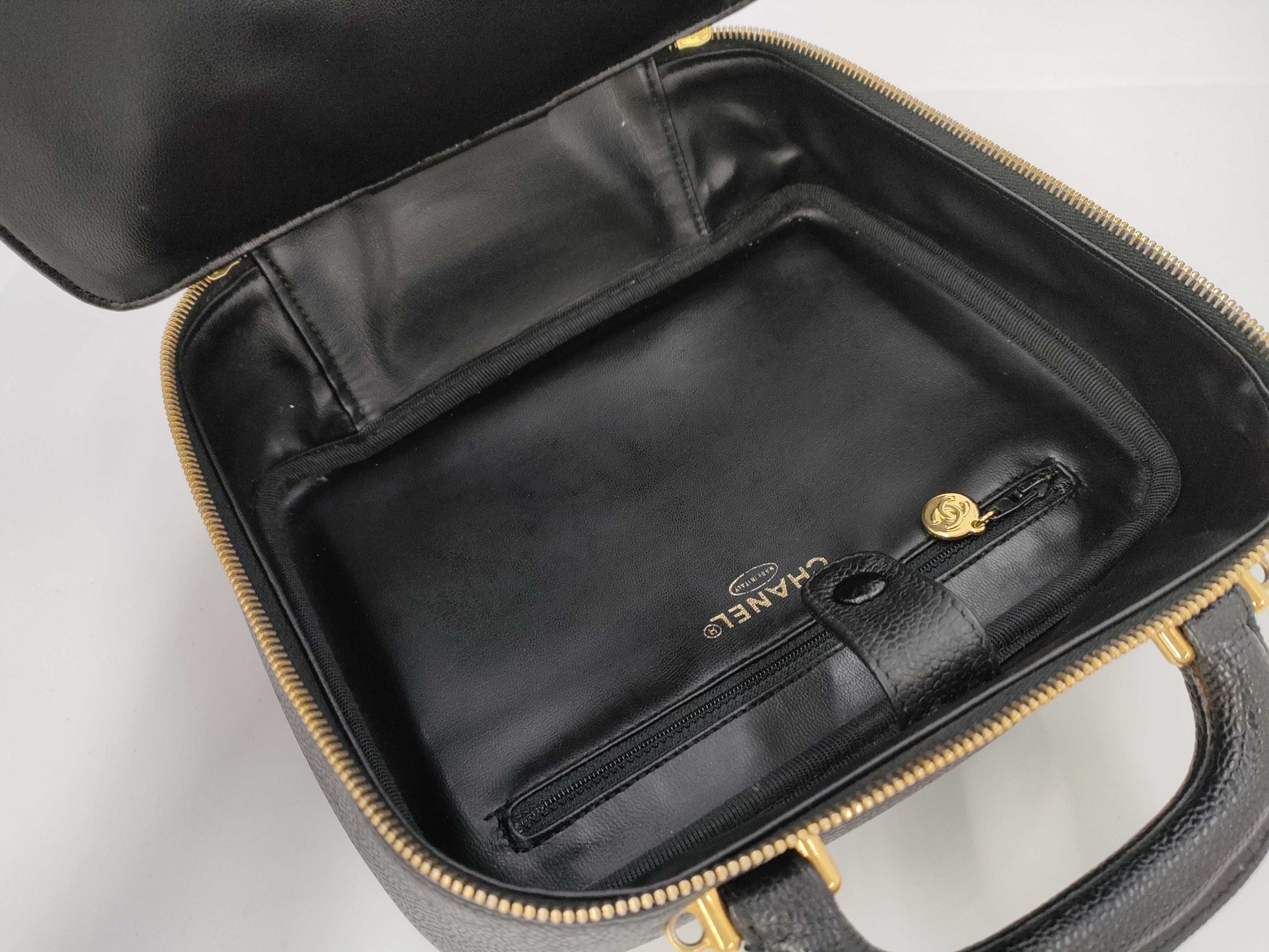 CHANEL Coco Mark 2-way Caviar Skin Hand/Shoulder Vanity Bag 4502965 Handbag